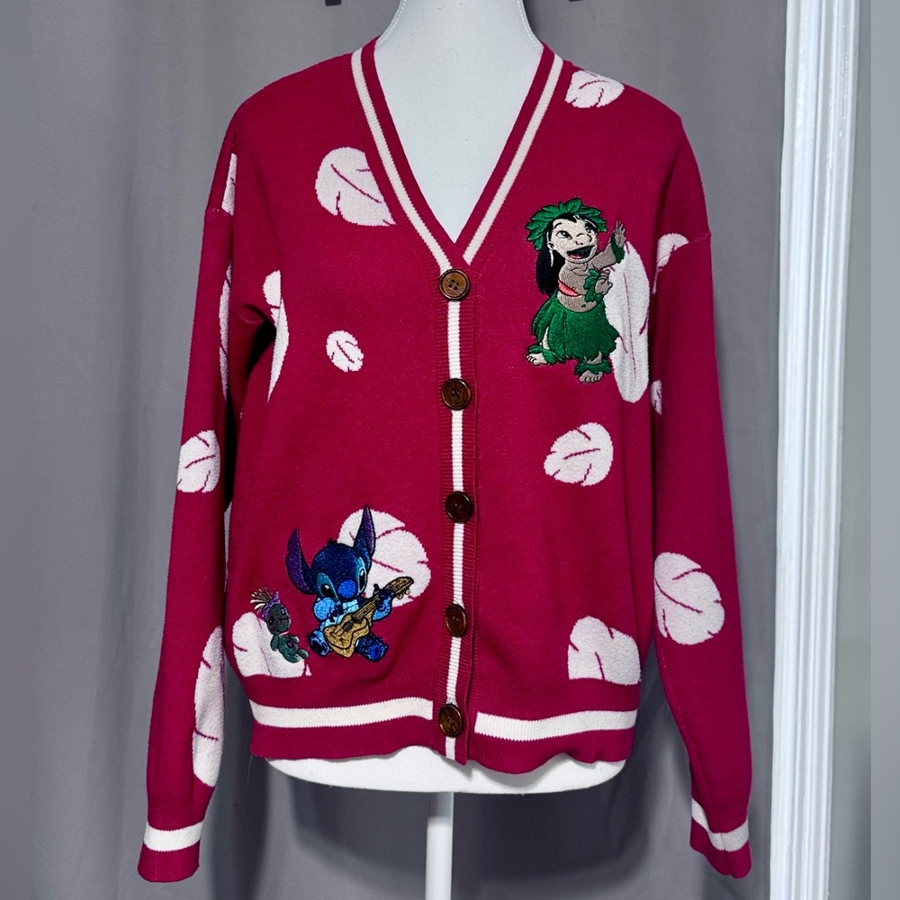 Disney Lilo & Stitch Red V-Neck Button Cardigan by Boxlunch